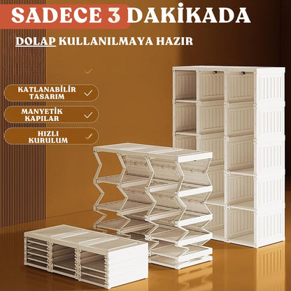 MANYETİK KAPAKLI PRATİK DOLAP